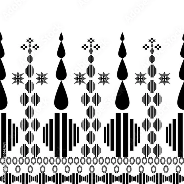Fototapeta The geometric ethnic pattern of traditional style. Navajo, America Indian patterns. Design for background, wallpaper, clothing, wrapping, Batik, fabric, and prints. Vector illustration.