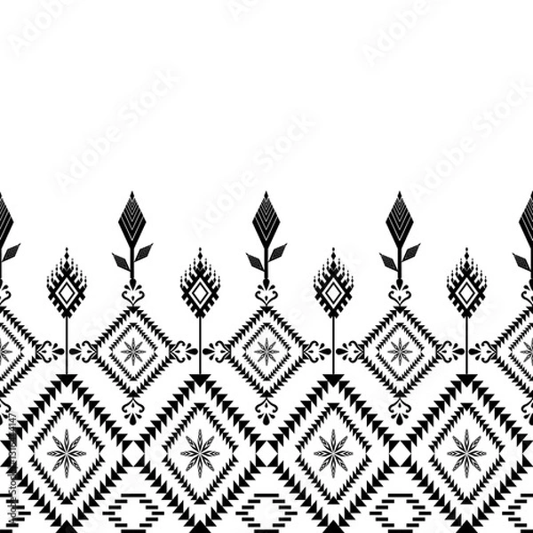 Fototapeta The geometric ethnic pattern of traditional style. Navajo, America Indian patterns. Design for background, wallpaper, clothing, wrapping, Batik, fabric, and prints. Vector illustration.
