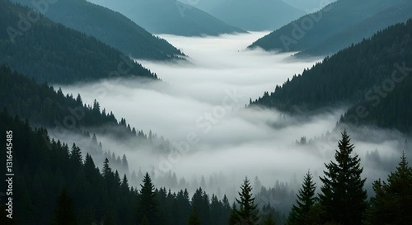 Obraz fog in mountains