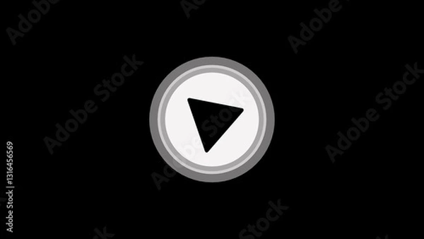 Fototapeta Red play button. Trendy animation. Alpha channel. Radio Web's play button illustration.