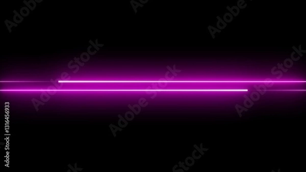 Fototapeta Neon line background animation. Frame. Seamless loop illustration. of glowing horizontal neon lines streaming across on the screen.