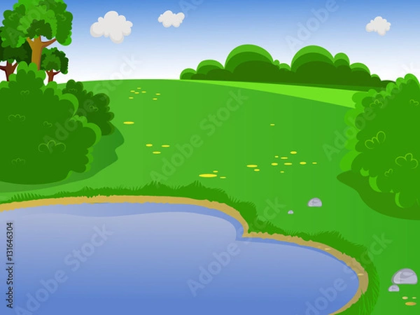 Obraz Summer landscape. Landscape with a pond.