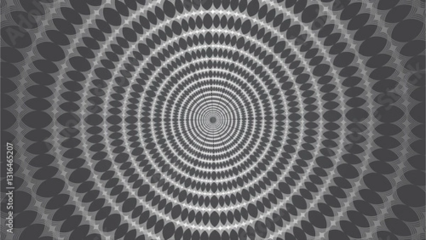 Fototapeta Abstract optical illusion pattern. Monochrome . geometrical oval or almond-shaped elements 