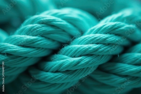 Obraz Intricate twist of soft teal yarn, close-up texture , soft, blue, knitting