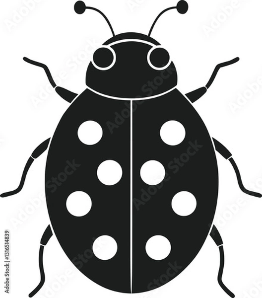 Fototapeta Ladybug Silhouette Vector Illustration for Spring and Nature-Inspired Designs