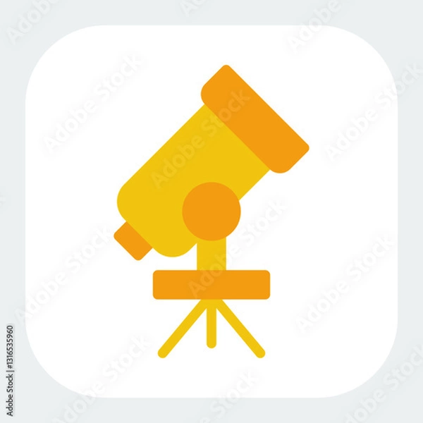 Obraz telescope icon in flat color style