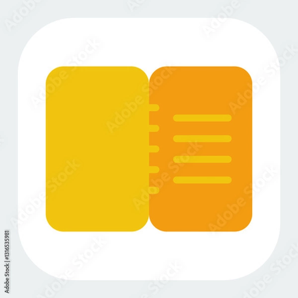 Obraz book icon in flat color style