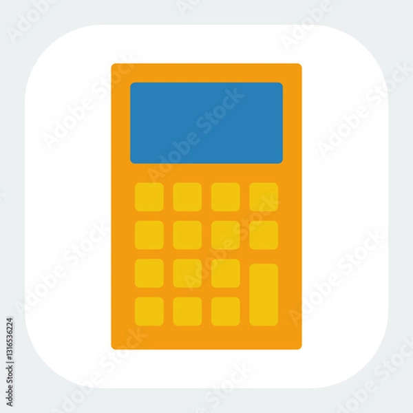 Obraz calculate icon in flat color style