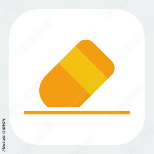 Obraz eraser icon in flat color style