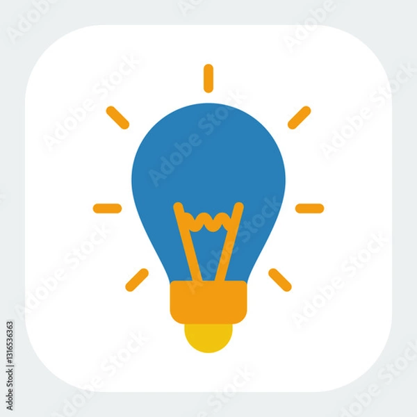 Obraz bulb icon in flat color style