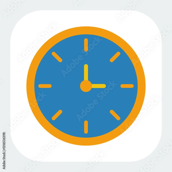 Obraz clock icon in flat color style