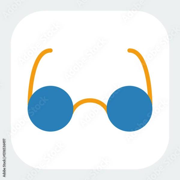 Obraz glasses icon in flat color style