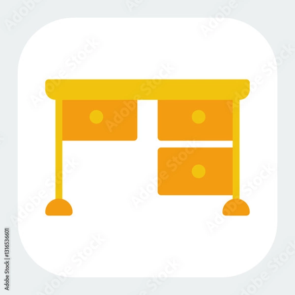 Obraz table icon in flat color style