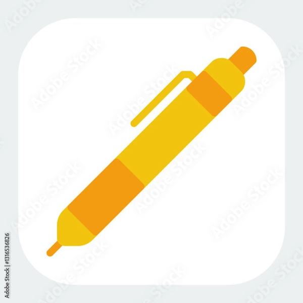 Obraz pen icon in flat color style