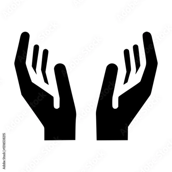 Obraz Symmetrical Hands Logo Icon with an Offering Gesture