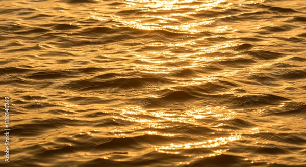 Obraz golden water background, Generative AI