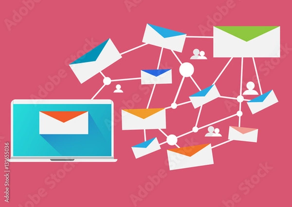 Obraz Business concept sending email marketing