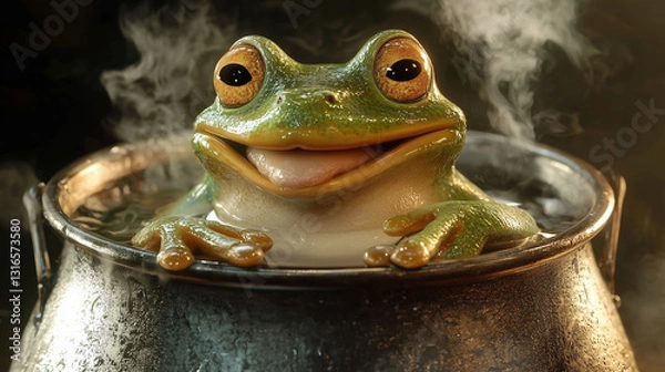 Obraz The Boiling Frog in a Steaming Cauldron