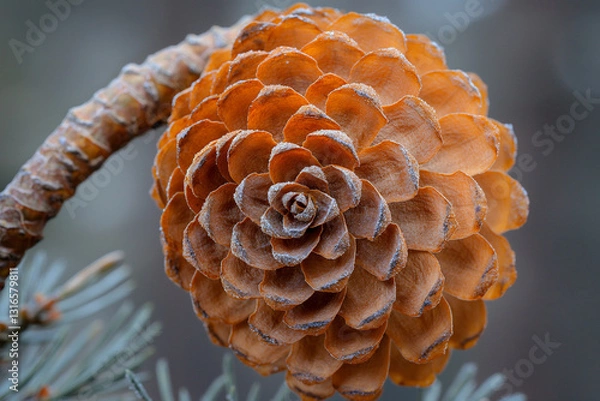 Obraz Nature's Spiral: Pinecones and Fractal's with Fibonacci
