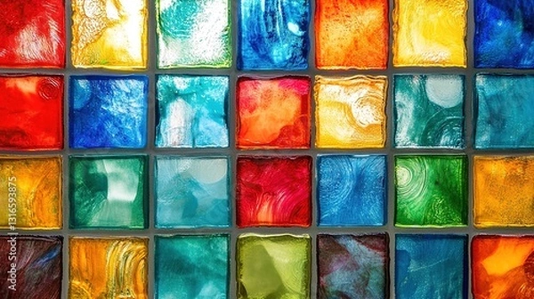 Obraz colorful tile background glass window