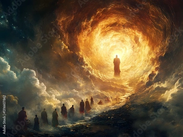 Obraz Ascension of the Enlightened, A Mystical Journey to the Divine Light
