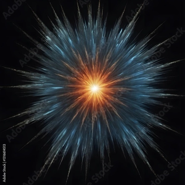 Obraz energy power explosion effect isolated on a black background