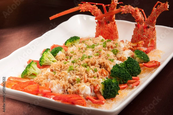 Obraz Garlic fans steamed lobster