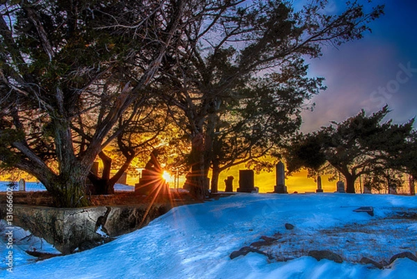 Obraz Sundown on Cedar Hill