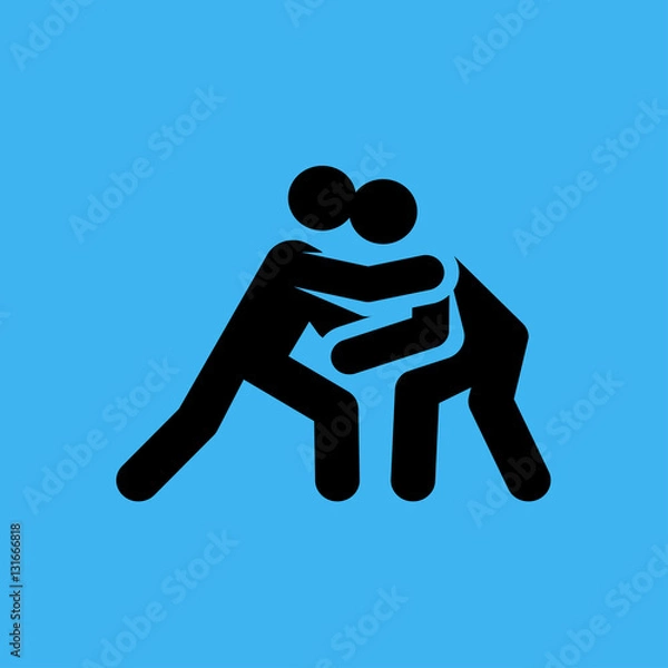 Obraz judokas icon. flat design