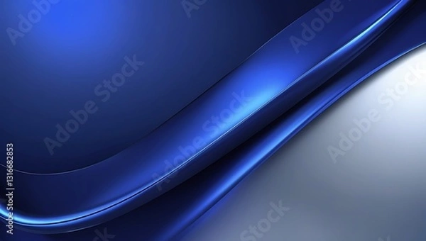 Obraz A sleek gradient background transitioning from deep royal blue to metallic silver, exuding professionalism and a futuristic corporate feel, ideal for finance and technology branding.