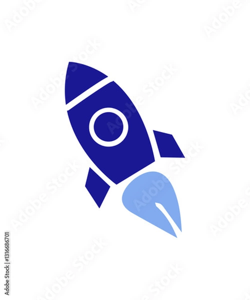 Fototapeta Rocket icon with two tone