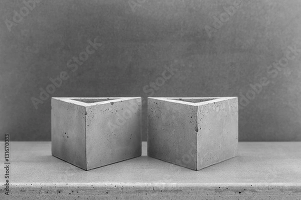 Obraz Planters of concrete on grey background