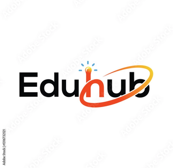 Fototapeta The "Eduhub" design represents creativity, innovation, and continuous learning. The modern typography, vibrant colors, and unique graphic elements make it visually striking.