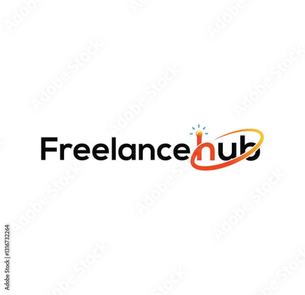 Fototapeta The "Freelance Hub" design represents creativity, innovation, and continuous learning. The modern typography, vibrant colors, and unique graphic elements make it visually striking.