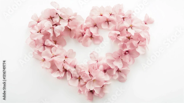 Fototapeta 桜の花びらでハート型