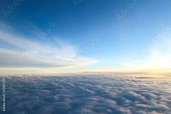 Fototapeta Beautiful photo from an airplane window. Sky and clouds