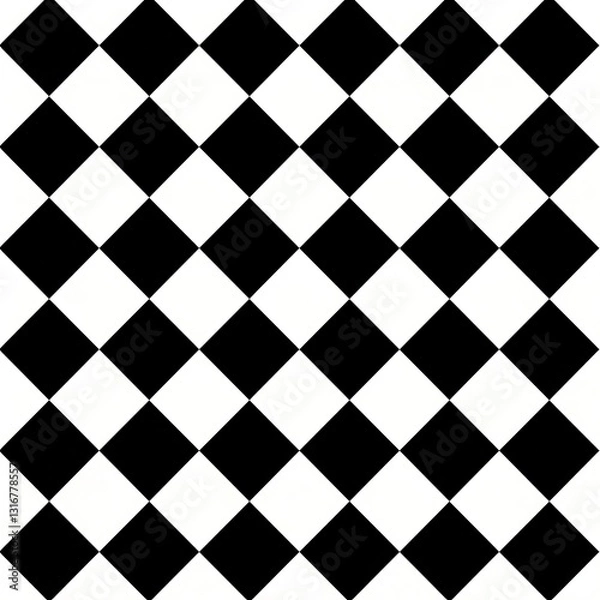Fototapeta Abstract Black and White Diamond Pattern Seamless Texture Background