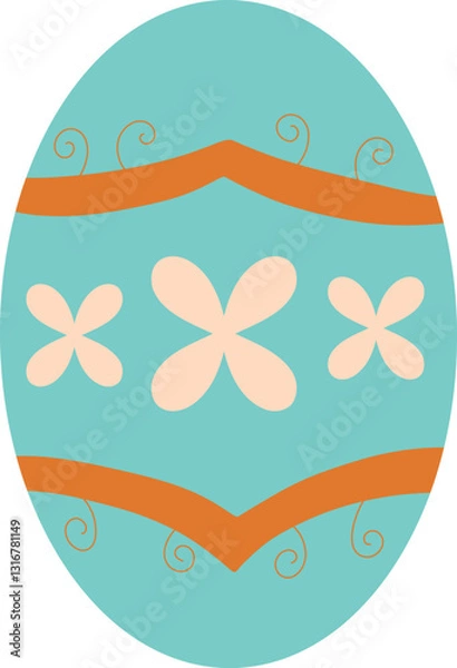 Fototapeta  A beautifully decorated Easter egg with intricate patterns and vibrant colors, perfect for holiday designs, greeting cards, and festive projects. High-quality vector illustration for stock use.