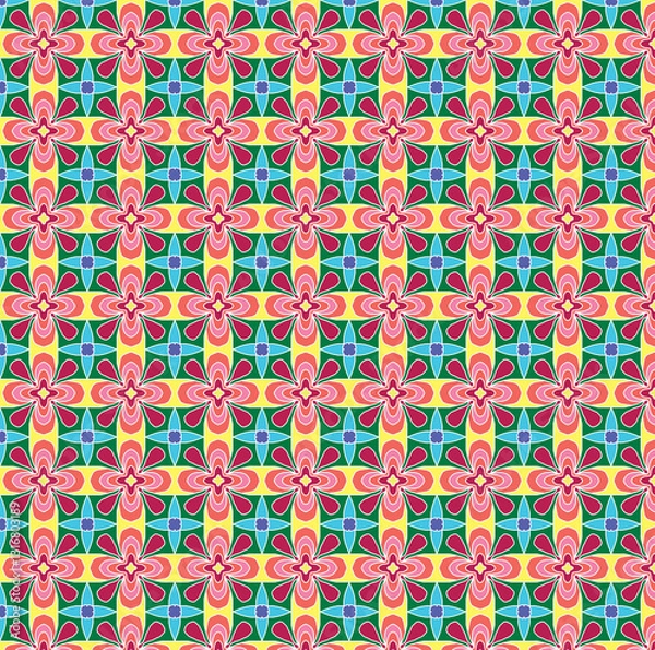 Fototapeta Mixed pattern original design and digital drawing. It can be used in web, wallpaper, ceramic and fabric designs.
