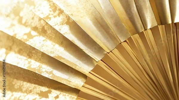 Fototapeta Professional Golden Folding Fan Background Image: Purpose and Usage Explained