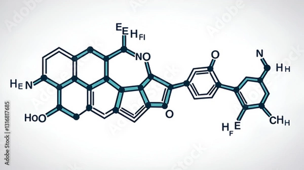 Fototapeta Molecular structure of hormone estriol
