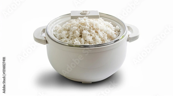 Fototapeta Rice Cooker product shoot, on an isolated white background, object focused, png, stock image, hd quality, blog post