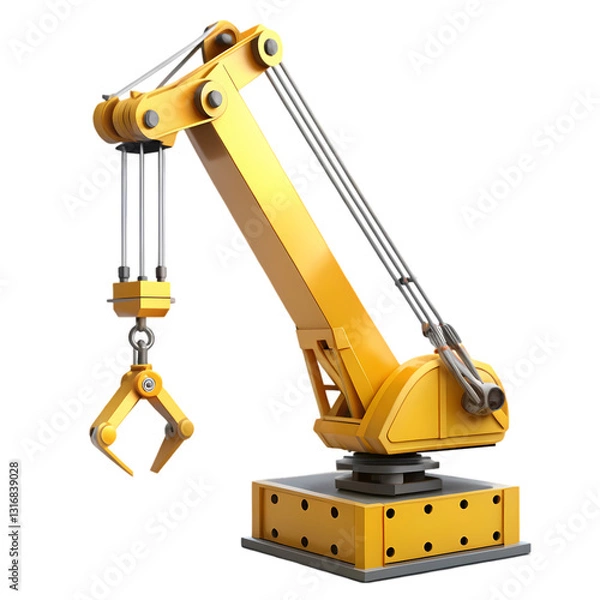 Fototapeta Heavy Duty Crane: 3D Render on white background