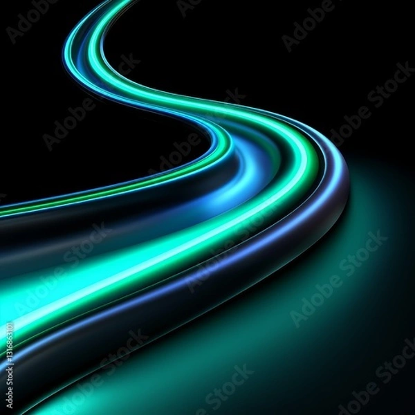 Obraz Abstract Swirling Neon Light Trails Design