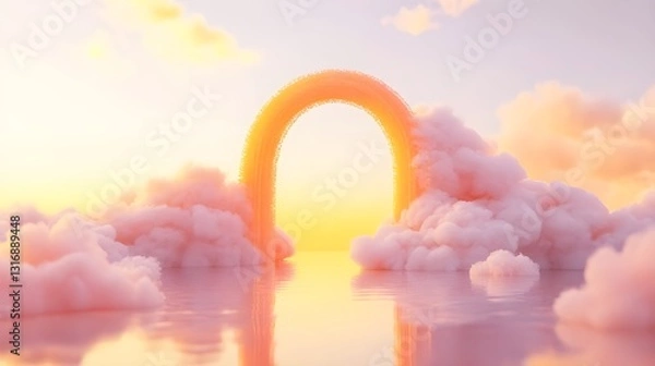 Obraz Yellow Archway in Clouds.