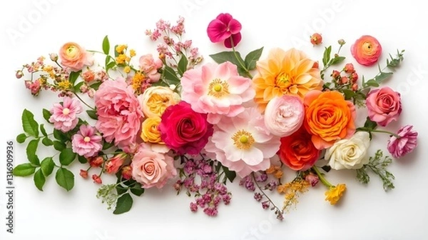 Obraz Colorful Assorted Flowers in Various Shades.