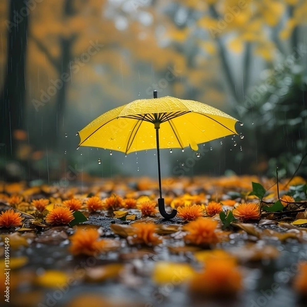 Obraz Umbrella and rain.