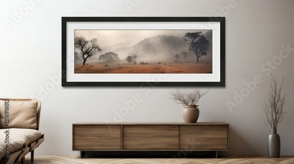 Fototapeta wall black wood frame