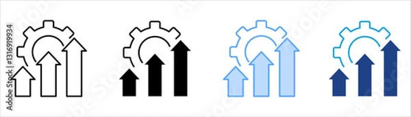 Fototapeta Improvement Icon Set Multiple Style Collection