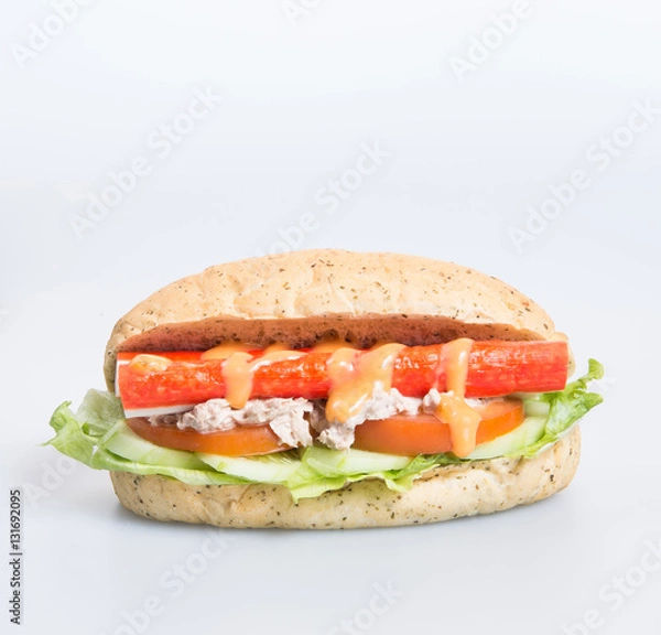 Fototapeta sandwich or health sandwich on the background.